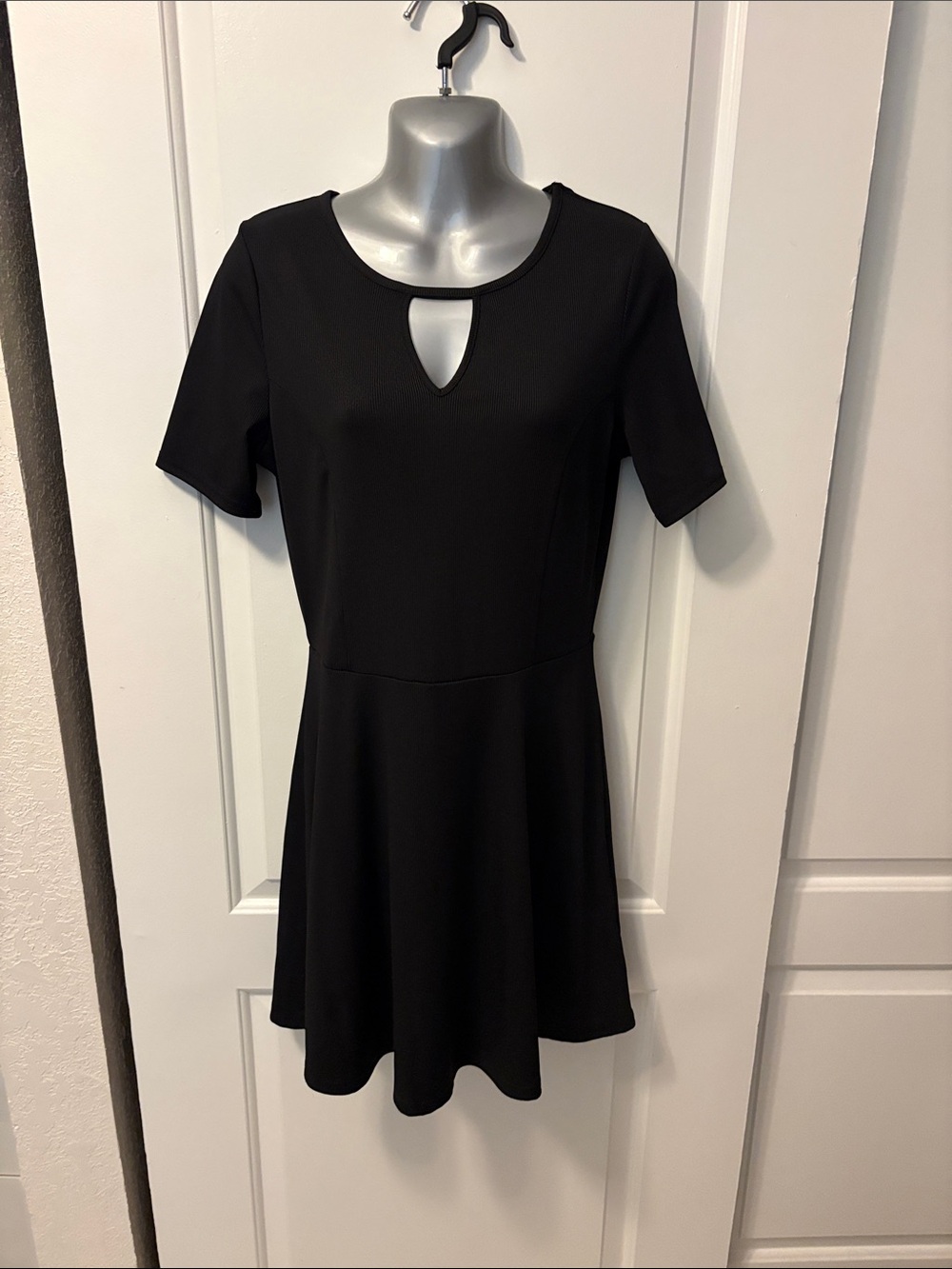 H&M Black Keyhole Fit & Flare Mini Dress